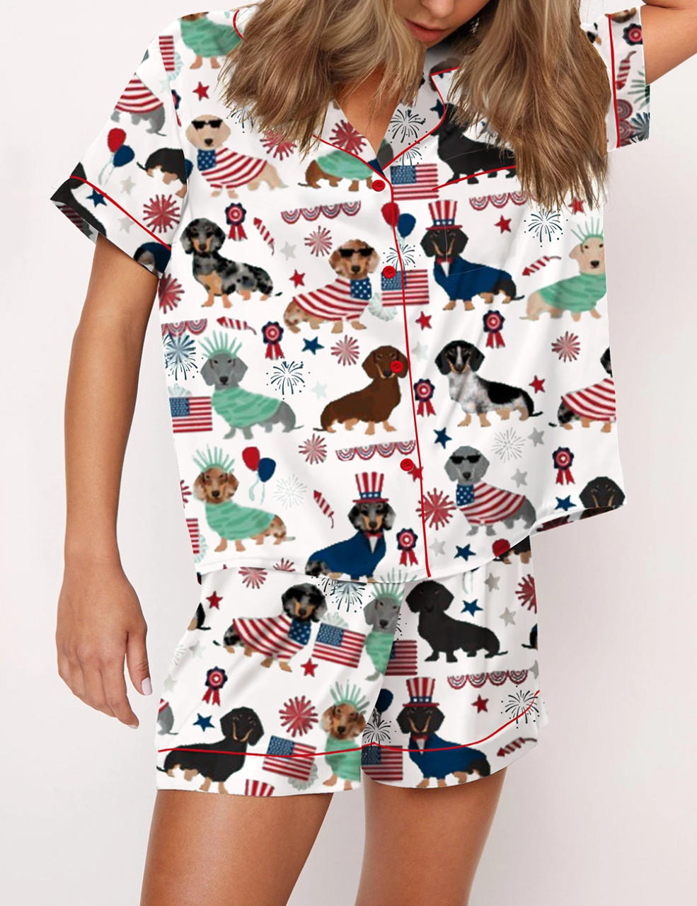 Dachshund 4th Of July Pajama Set