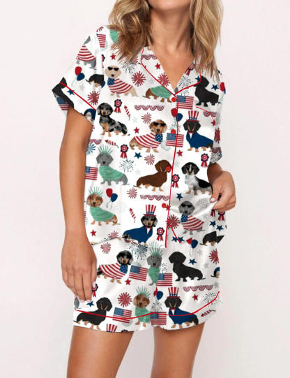 Dachshund 4th Of July Pajama Set