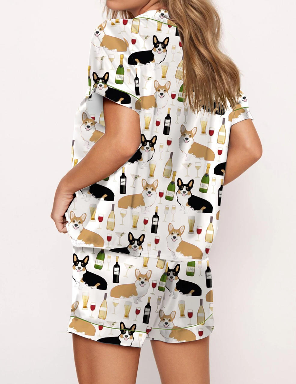 Corgis And Wine Pajama Set