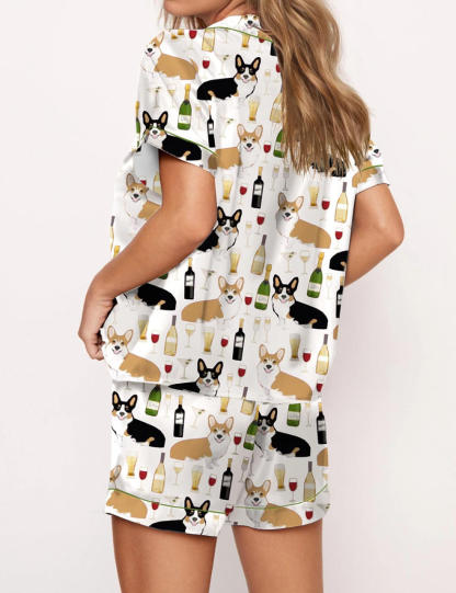 Corgis And Wine Pajama Set