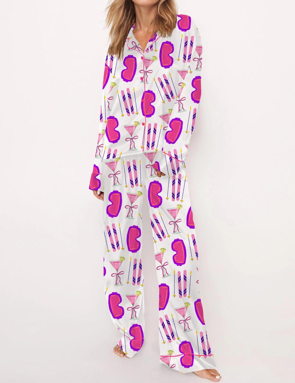 Ski Weekend Satin Pajama Set For Women