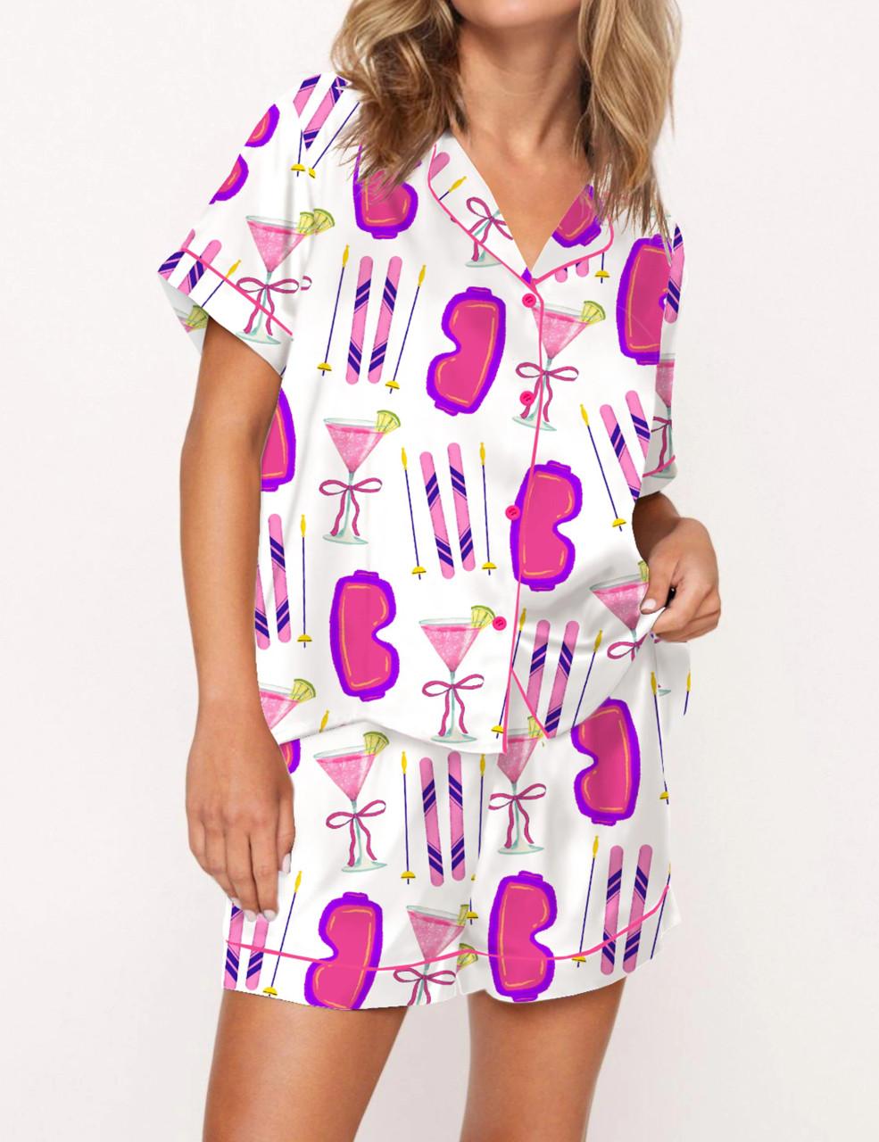 Ski Weekend Satin Pajama Set For Women