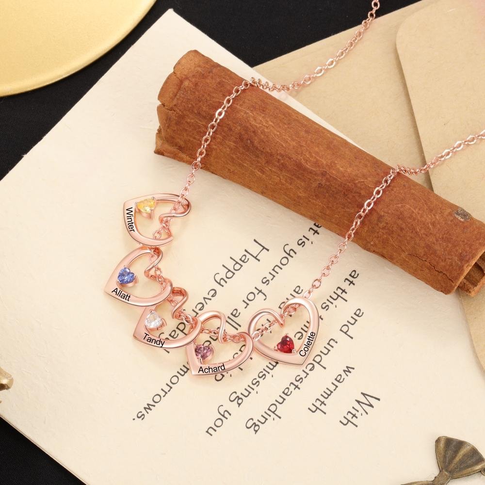 1-5 Heart & Name Pendants Necklace