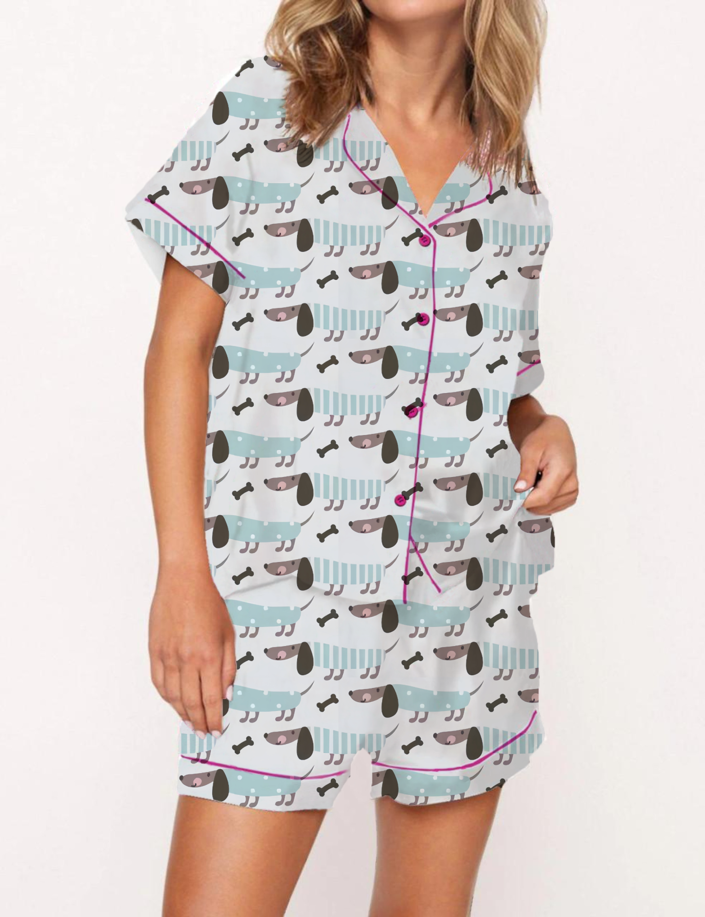 Dachshund Satin Pajama Short Set