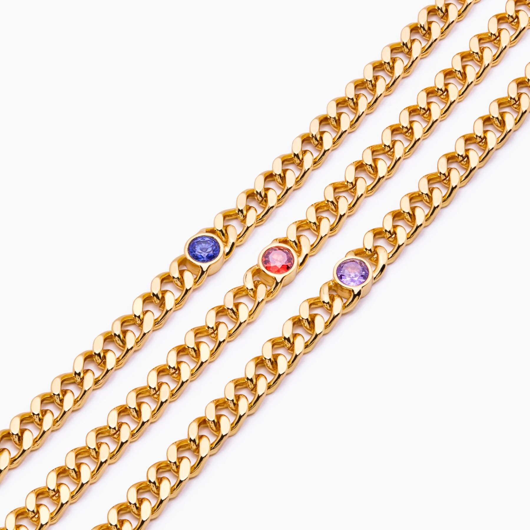 Curb Chain Birthstone Bracelet