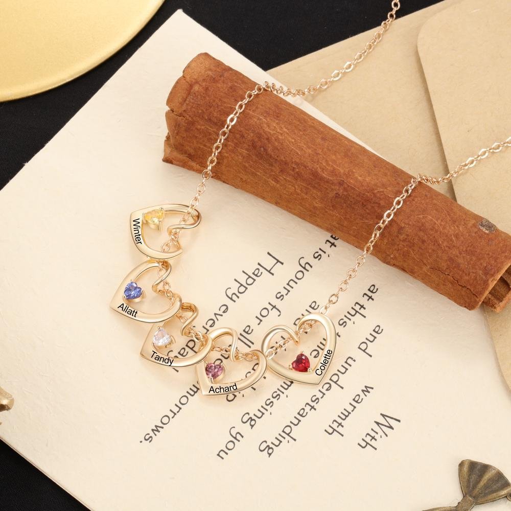 1-5 Heart & Name Pendants Necklace