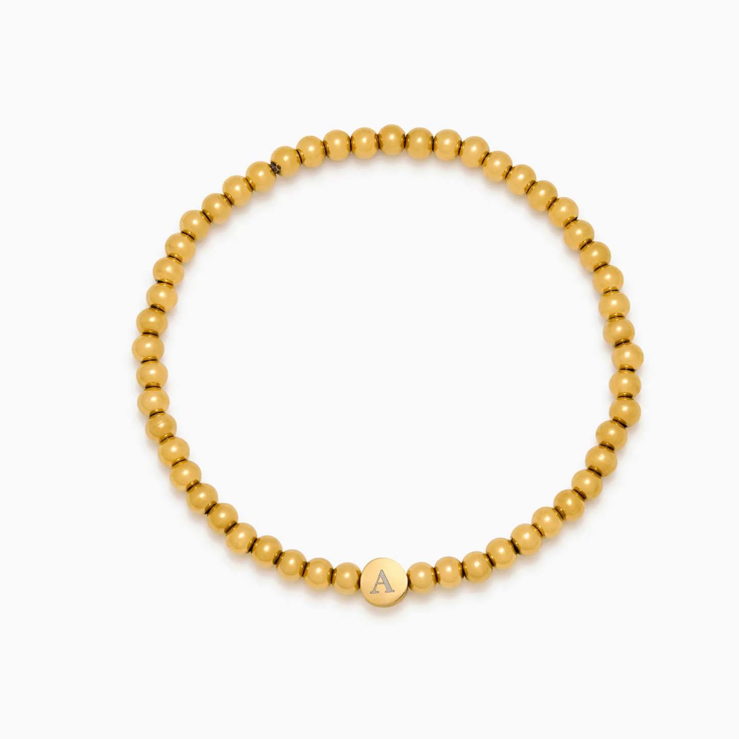 Engraved Initial Beaded Bracelet