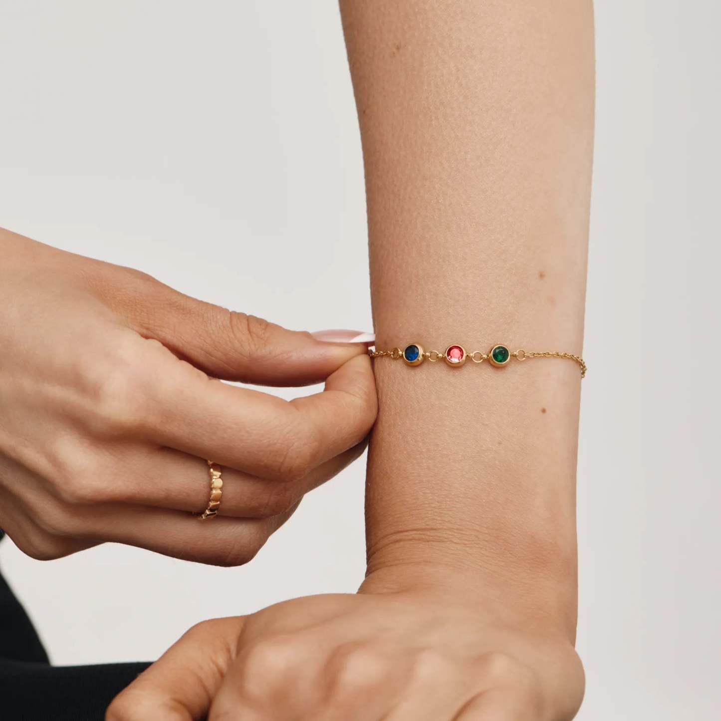 Personalized Multi-Birthstone Bracelet