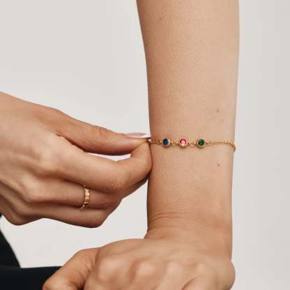 Personalized Multi-Birthstone Bracelet
