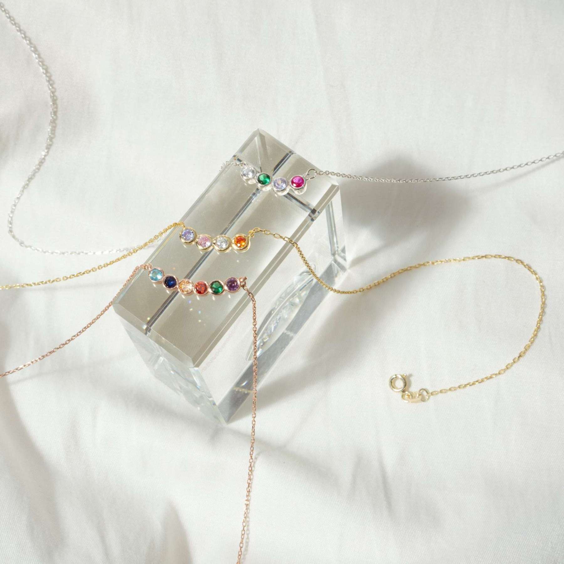 Custom 1-6 Birthstones Family Necklace