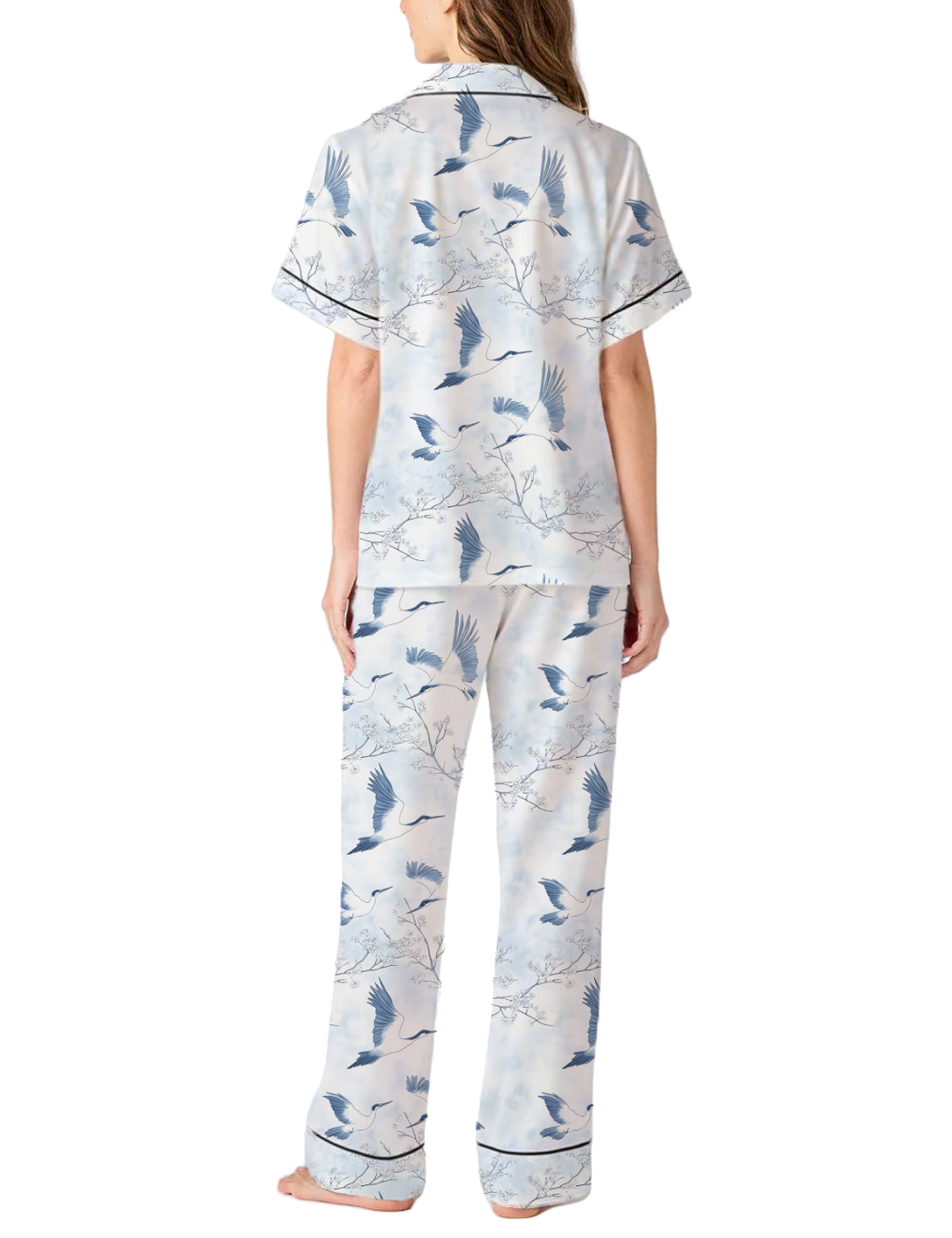 Crane Silky Satin Pajama Pants Set For Women
