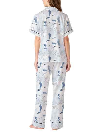Crane Silky Satin Pajama Pants Set For Women