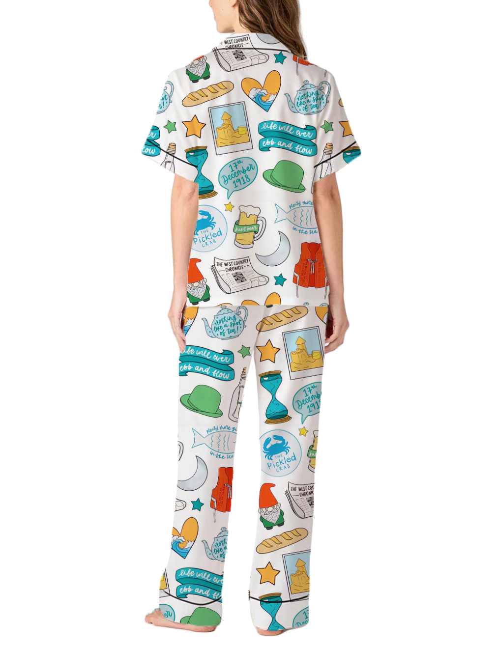 The Curious Case of Benjamin Button Musical Silky Satin Pajama Short Set For Women