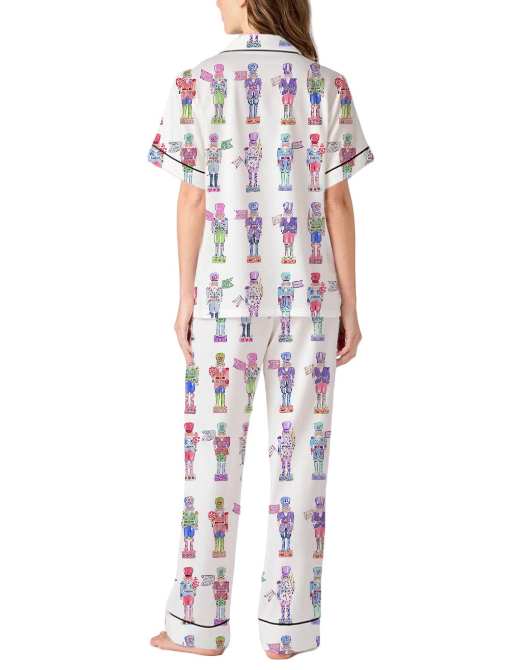 Nutcracker Silky Satin Pajama Pants Set For Women