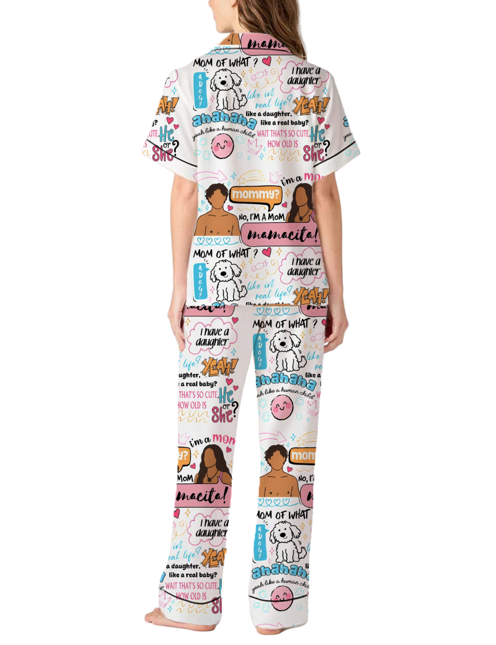 Mommy Mamacita Silky Satin Pajama Pants Set For Women