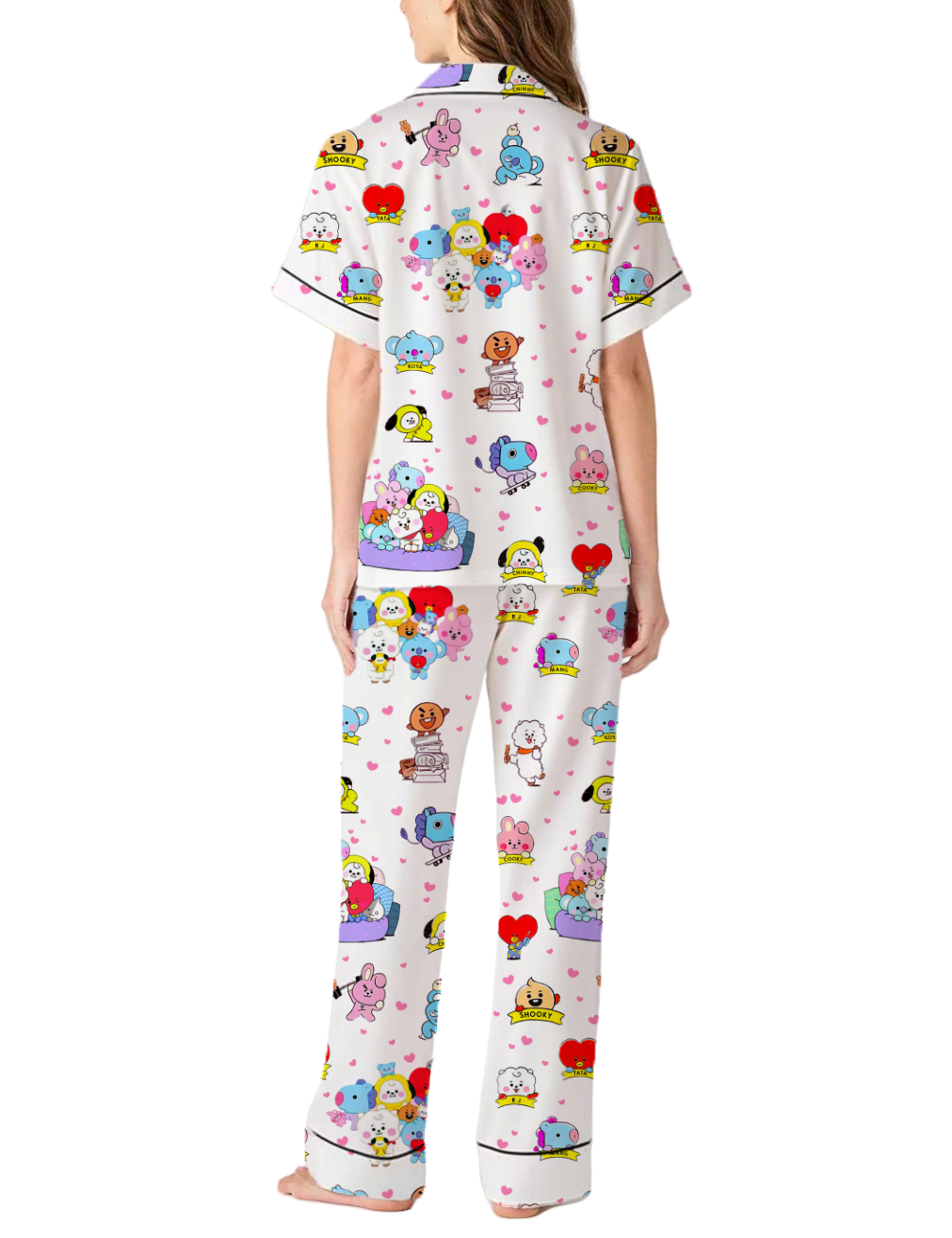 Bangtan Boys Silky Satin Pajama Pants Set For Women