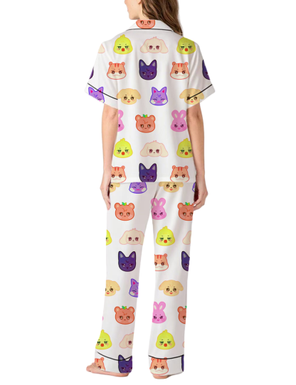 Ateez Silky Satin Pajama Pants Set For Women