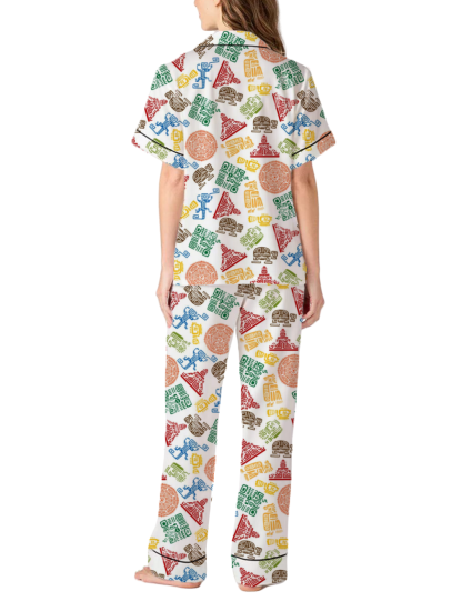 Navajo American Native Patterns Silky Satin Pajama Pants Set For Women