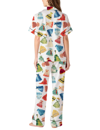 Scarlett Vintage Silky Satin Pajama Pants Set For Women