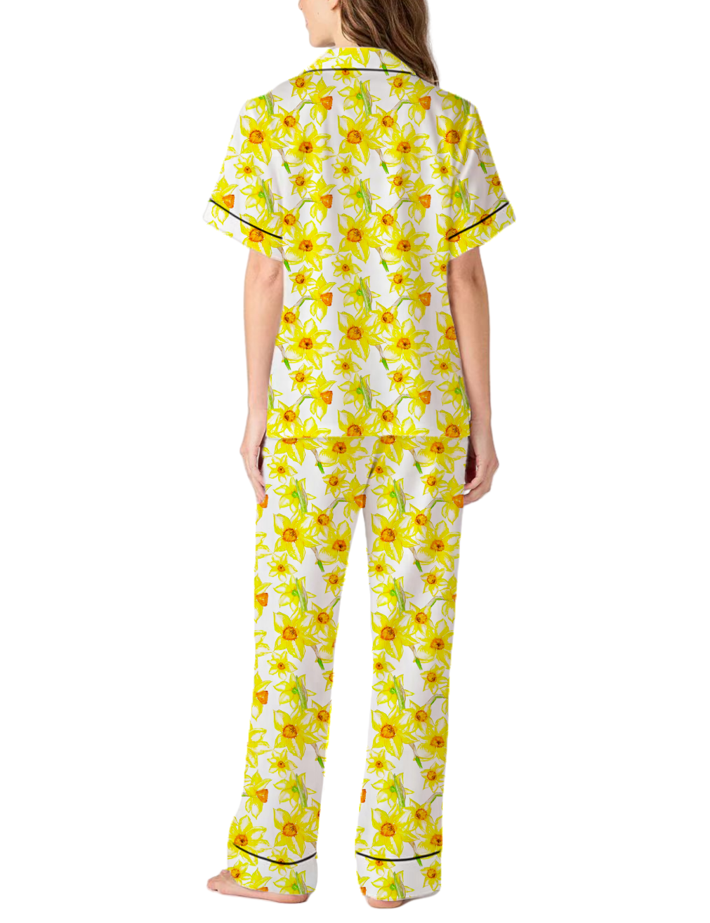 Daffodil Silky Satin Pajama Pants Set For Women