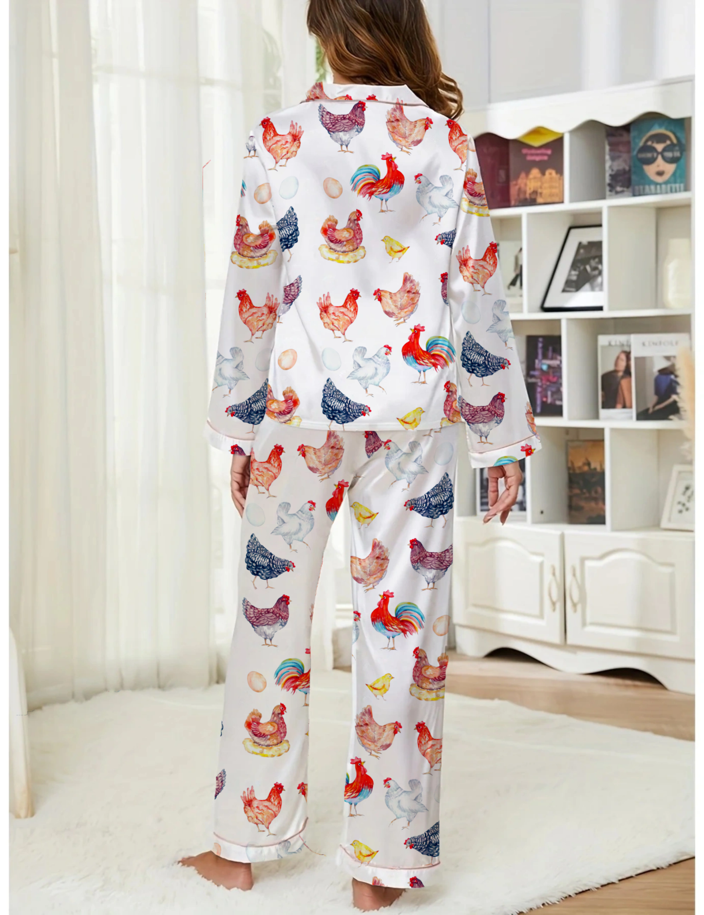 Poultry Silky Satin Pajama Long Set