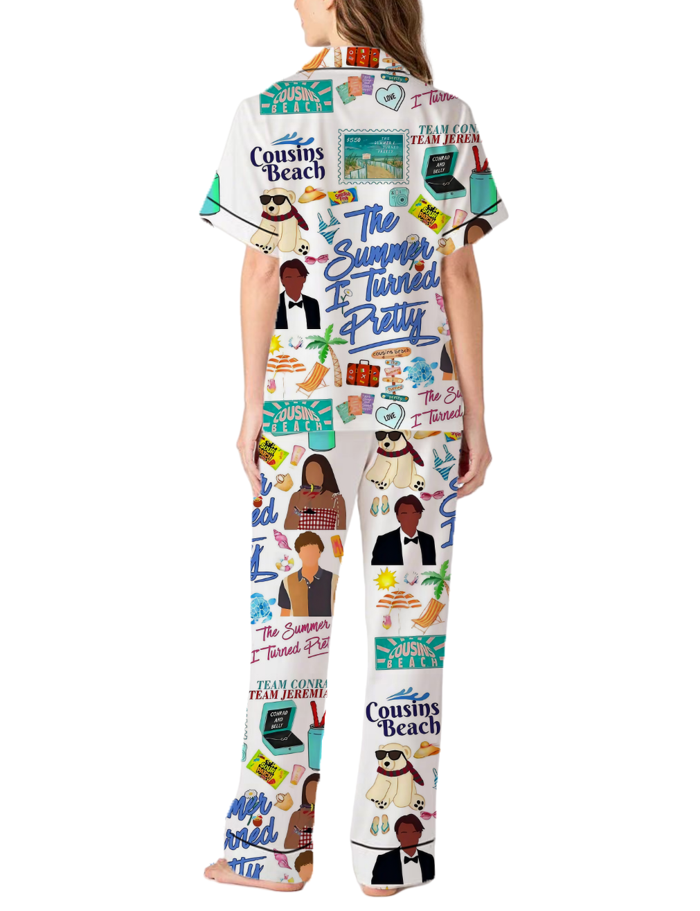 The Summer I Turned Pretty Silky Satin Pajama Pants Set For Women