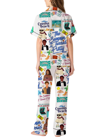 The Summer I Turned Pretty Silky Satin Pajama Pants Set For Women