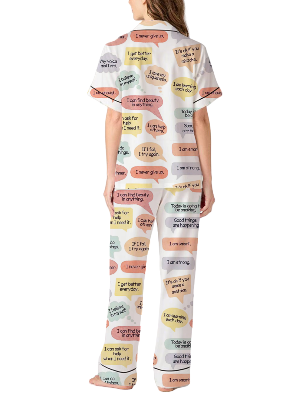 Daily Inspirational Silky Satin Pajama Pants Set For Women