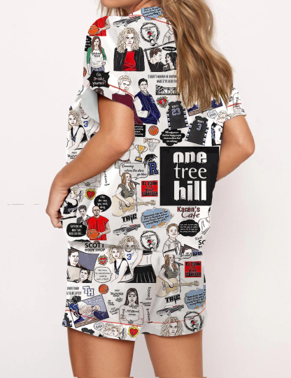 One Tree Hill Silky Satin Pajama Short Set For Women