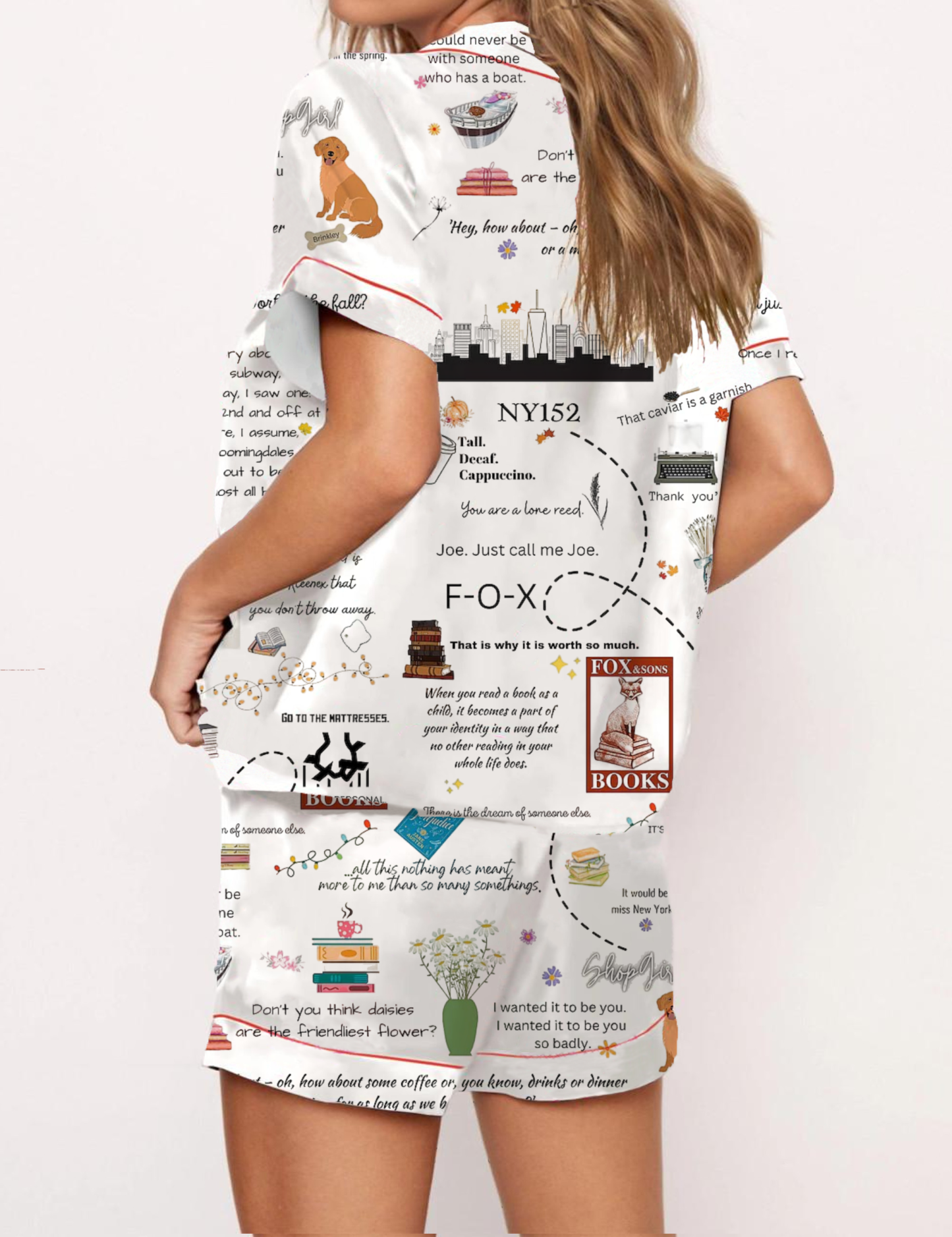 You've Got Mail Silky Satin Pajama Short Set For Women