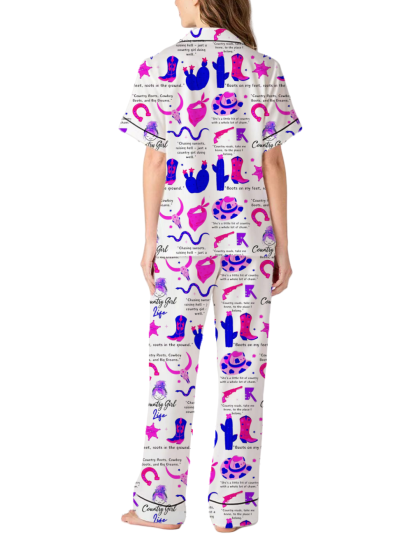 Country Girl Life Silky Satin Pajama Pants Set For Women