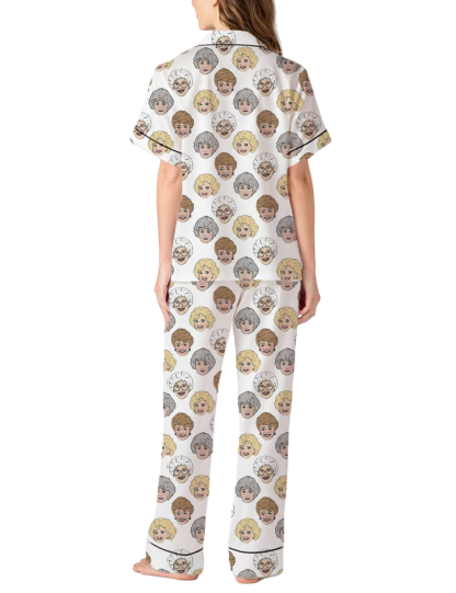 Live Like The Golden Girls Silky Satin Pajama Pants Set For Women