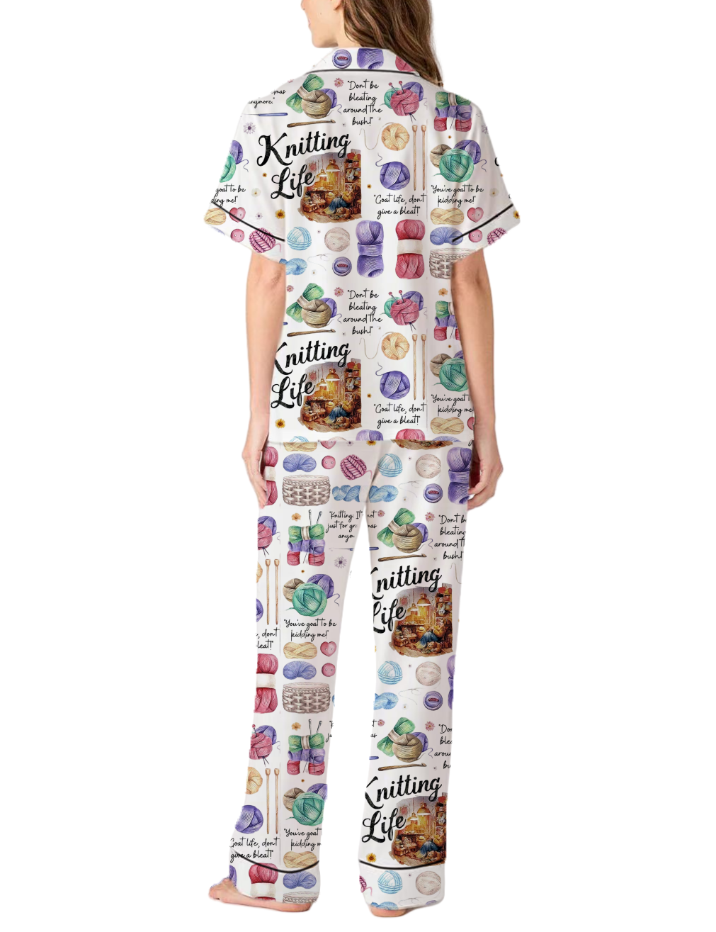 Knitting Life Silky Satin Pajama Pants Set For Women