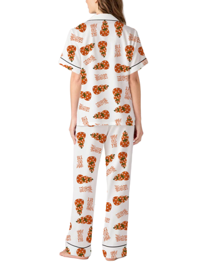 Happy Fall Ya'll Silky Satin Pajama Pants Set For Women
