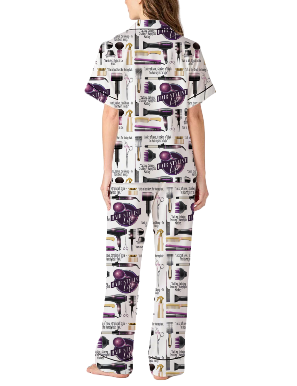 Hairstylist Life Silky Satin Pajama Pants Set For Women