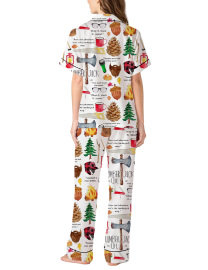 Lumberjack Life Silky Satin Pajama Pants Set For Women