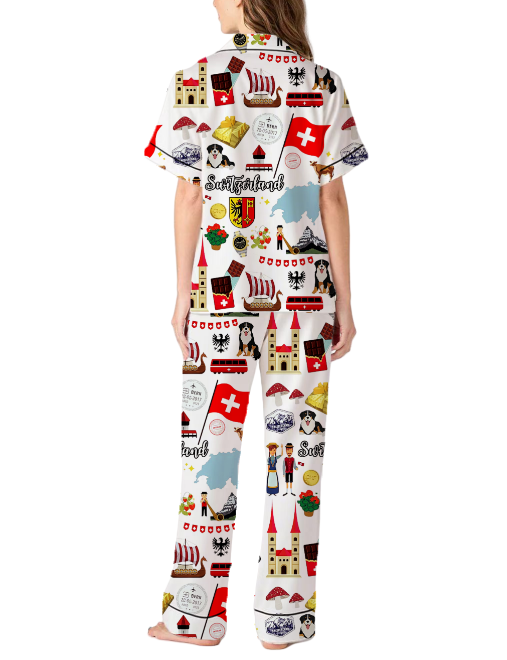 Swiss Travel Silky Satin Pajama Pants Set For Women