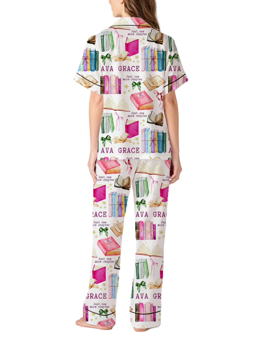Bookworms Who Love Books Silky Satin Pajama Pants Set For Women