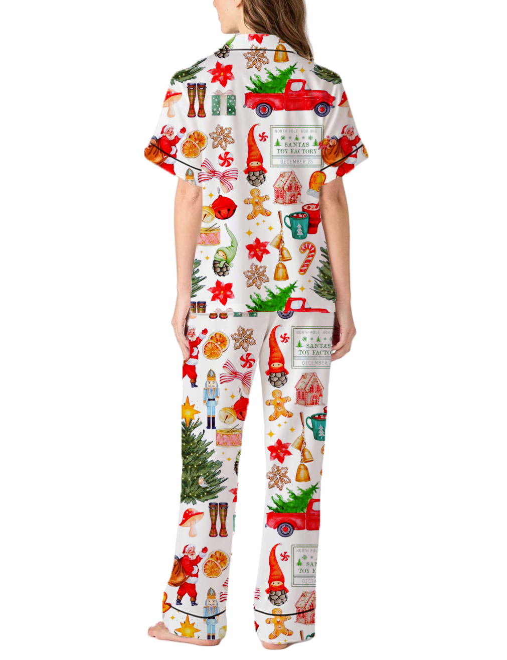 Christmas Gifts Silky Satin Pajama Pants Set For Women