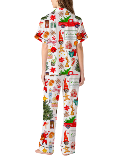 Christmas Gifts Silky Satin Pajama Pants Set For Women