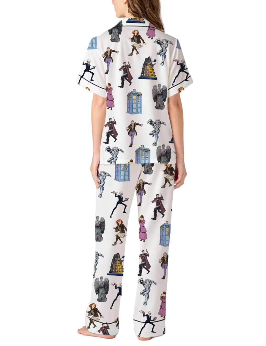 Dr Who Silky Satin Pajama Pants Set For Women