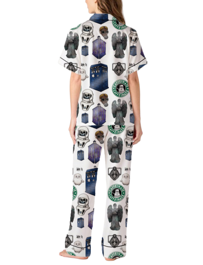 Doctor Who Silky Satin Pajama Pants Set For Women