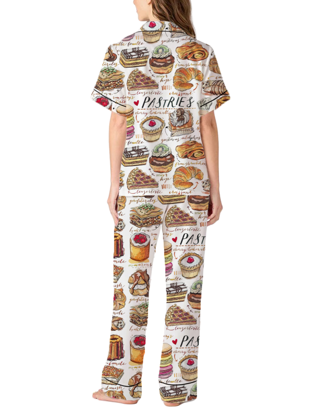 Pastries Silky Satin Pajama Pants Set For Women