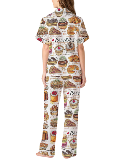 Pastries Silky Satin Pajama Pants Set For Women