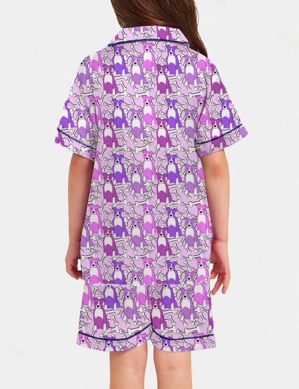 Pit Bull Kid's Short Sleeve  Silky Satin Pajama Set 