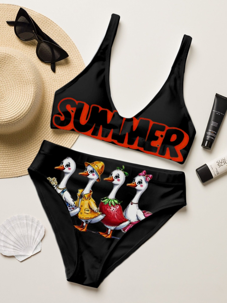 Summer Duck Sexy Two-Piece Bikini Set Swimsuit