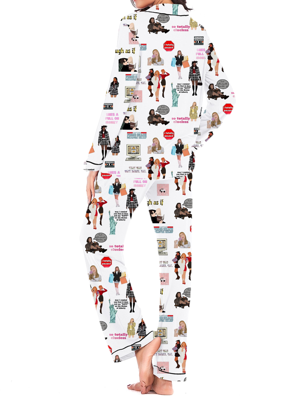 Clueless Silky Satin Long Pajama Set For Women