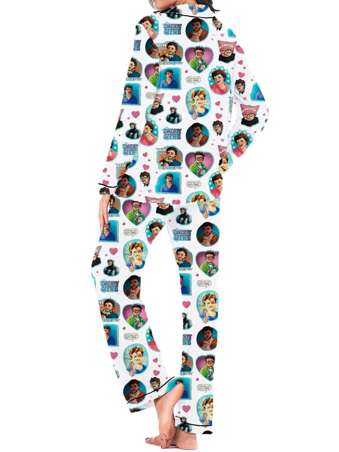 Daddy is a State of Mind Silky Satin Long Pajama Set For Women