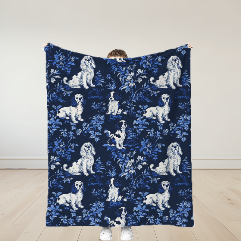 Personalized Cavalier King Charles Soft Throw Blanket Birthday Gift