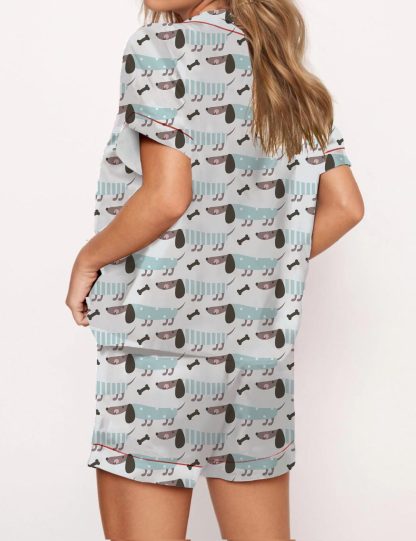 Dachshund Satin Pajama Short Set